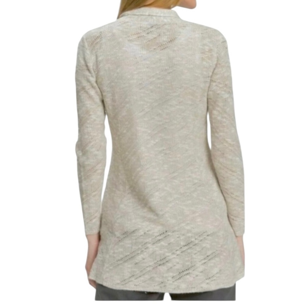 Eileen Fisher Women’s Natural Karma Ripple Stitch Cream Cardigan Sweater ~ XS - Picture 2 of 7